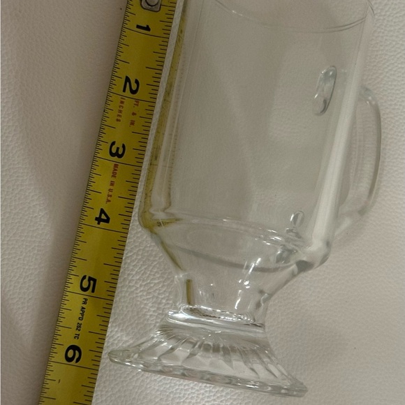 Set 4 Vintage Style Irish Coffee Glass Mugs – Clear Pedestal Footed Cups Bar - Picture 7 of 16